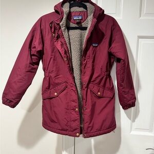 Patagonia Maroon Jacket with Fleece Lining